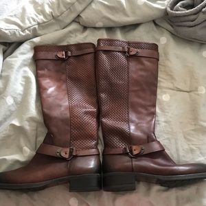 Brown riding boots